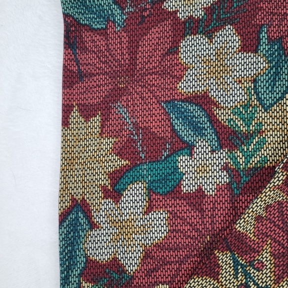 NWOT Vintage LuLaRoe Christmas Holiday Poinsettia Leggings size TC2 - Picture 2 of 6